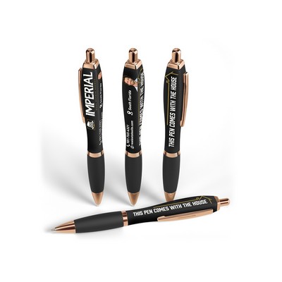 Squared Basset Satin Soft Touch Gel Performance Pen™ (Rose Gold)(Recycled)