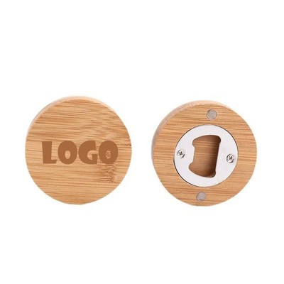 Eco-Friendly Bamboo Beer Opener with Magnet Back